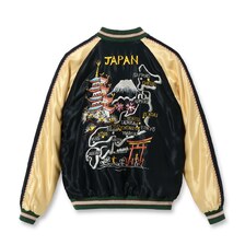 TAILOR TOYO Early 1950s Style Acetate Souvenir Jacket &ldquo;JAPAN MAP&rdquo; &times; &ldquo;GOLD DRAGON&rdquo; TT15542-119画像
