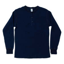 UES インディゴ ビッグワッフル ヘンリーネック Tシャツ 66BW-I画像