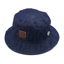NEW ERA バケット01 Denim Leather Patch インディゴデニム 14307419画像