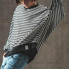 GLIMCLAP Ripple border dolman sleeve & oversized pullover 17-148-GLA-CE画像