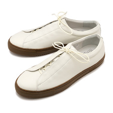 TRAVEL SHOES by chausser TR-013 LEATHER LOW-CUT SNEAKERS WH/CA画像