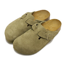 BIRKENSTOCK BOSTON (NARROW FIT) FADED-KHAKI | SUEDE-LEATHER 1025844画像