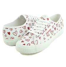 SUPERGA 2750 VEGAN MATERIAL CUTE HEARTS PRINT WHITE/RED HEARTS S81428W-A15画像