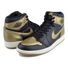NIKE AIR JORDAN 1 RETRO HIGH OG black/metallic gold-sail DZ5485-071画像