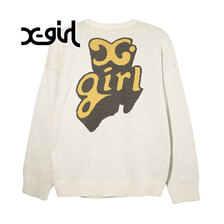 X-girl POP LOGO JACQUARD KNIT TOP 105243015003画像
