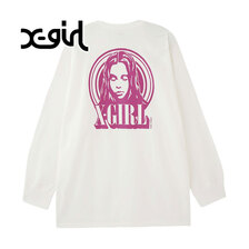 X-girl BACKGROUND FACE LOGO L/S BIG TEE DRESS 105243041007画像