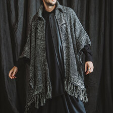 NO ID. BLACK 4WAYハイネックニットZIPポンチョ 455010-866K画像