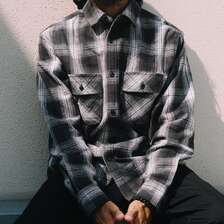 BIG MIKE HEAVY FLANNEL SHIRTS - BLK&times;GRAY&times;WHT 102435200画像
