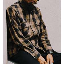 BIG MIKE HEAVY FLANNEL SHIRTS - BRN&times;BLK 102435202画像