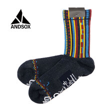 ANDSOX SUPPORT PILE ANKLE - NATIVE-STRIPE-NAVY画像