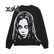 X-girl FACE KNIT CARDIGAN 105243015005画像