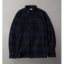 THE FLAT HEAD INDIGO BLOCK CHECK FLANNEL WORK SHIRT FN-SNR-101LSP画像