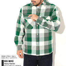 BIG MIKE Heavy Flannel Shirts / GRN&times;WHT&times;GRY 102435205画像