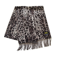 DAPPER'S LOT1738Cashmink Scarf by V.FRAAS TAUPE Leopard画像