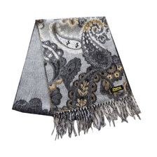 DAPPER'S LOT1738Cashmink Scarf by V.FRAAS LIGHT GRAY/BEIGE Paisley画像