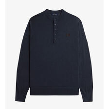 FRED PERRY Fine Knit Long Sleeve Henley Shirt K8535画像