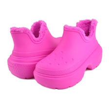 crocs STOMP LINED SHORTY BOOT PINK CRUSH 210673-6TW画像