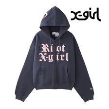 X-girl &times; Champion REVERSE WEAVE R LOGO ZIP UP HOODIE 105244012008画像