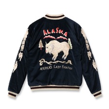 TAILOR TOYO Lot No. TT15544-128 / Late 1950s Style Velveteen Souvenir Jacket &ldquo;MOUNTAIN GOAT&rdquo; &times; &ldquo;ALASKAN FLAG&rdquo;画像