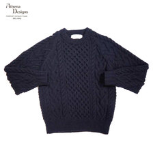 Athena Designs #HK-9 CREWNECK HANDKNIT HONEY COMB SWEATER画像