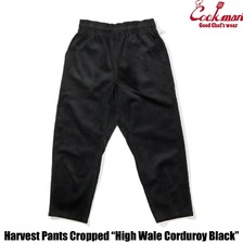 COOKMAN Harvest Pants Cropped High Wale Corduroy Black 231-43801画像