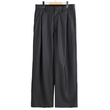 URU WOOL GLEN CHECK - 1 TUCK PANTS 24FWGC02画像