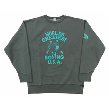BARNS Pigment Dye Athletic Crewneck Print Sweatshirt Boxing BR-24444画像