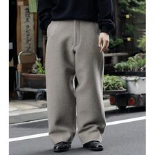 INTERIM SUPER HEAVY CASHMERE WOOL TRICOTINE MIL BAGGY OVER PANTS IT24A157画像