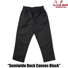 COOKMAN Chef Pants Semiwide Duck Canvas Black 231-43828画像