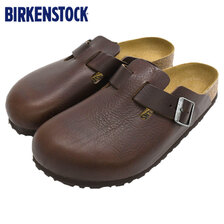 BIRKENSTOCK BOSTON GRIP NATURAL LEATHER (NARROW FIT) VINTAGE WOOD ROAST 1023491画像