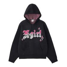 X-girl GRADIENT LOGO JACQUARD KNIT HOODIE 105244015009画像