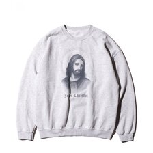 THRIFTY LOOK JESUS OVER-DYE CREW SWEAT TL24F015画像