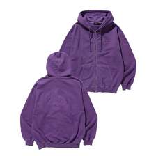 X-LARGE PIGMENT DYED EMBOSS LOGO ZIP HOODED SWEATSHIRT 101233012033画像
