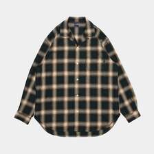 APPLEBUM Ombre Check L/S Aloha Shirt GREEN/BROWN 420204画像