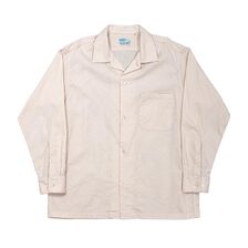 Workers Open Collar Shirt, Linen Cotton画像
