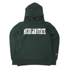 Champion REVERSE WEAVE PULLOVER HOODED SWEAT SHIRT MICHIGAN STATE UNIVERSITY MADE IN USA C5-A107画像