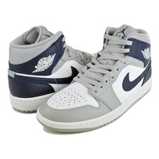 NIKE AIR JORDAN 1 MID white/midnight navy-wolf grey DQ8426-104画像
