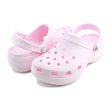 crocs CLASSIC PLATFORM PEARL CLOG PINK MILK 211231-6ZW画像
