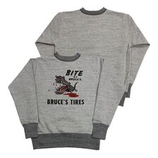 FREEWHEELERS &ldquo;BRUCE'S TIRES&rdquo; CREW NECKED SWEAT SHIRT 2434006画像