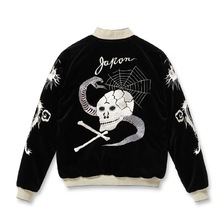 TAILOR TOYO Lot No. TT15666-119 / Mid 1950s Style Velveteen Souvenir Jacket &ldquo;SPIDERWEB, SNAKE & SKULL&rdquo; &times; &ldquo;DRAGON & TIGER&rdquo;画像