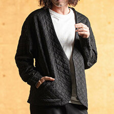 GLIMCLAP Quilted fabric collarless jacket 18-010-GLS-CF画像