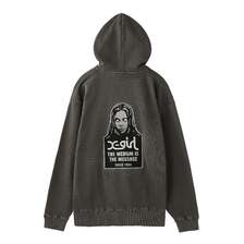 X-girl MESSAGE AND FACE FADED ZIP UP SWEAT HOODIE 105251012016画像