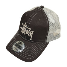 STUSSY &times; NEW ERA BASIC TRUCKER 9TWENTY CAP BROWN画像
