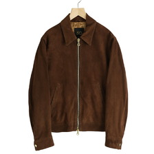 CINQUANTA REGULAR COLLAR ZIP BLOUSON CAMOSCIO画像