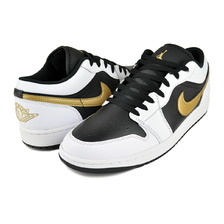 NIKE AIR JORDAN 1 LOW wht/metallic gold-blk 553558-172画像