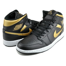 NIKE AIR JORDAN 1 MID blk/metallic gold-wht DQ8426-071画像