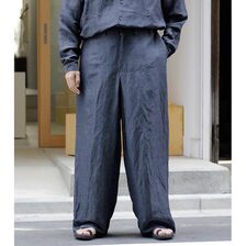 NONNOTTE Linen Rayon Dyeing Speck Draping Crotch Box Pleats No Tuck Trousers N-25S-043画像