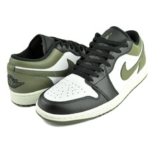 NIKE AIR JORDAN 1 LOW blk/wht-medium olive 553558-092画像