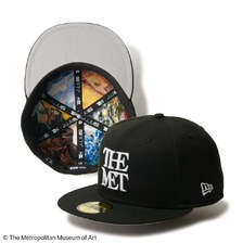 NEW ERA 59FIFTY The Met ライニングアート ブラック/ホワイト 14457391画像