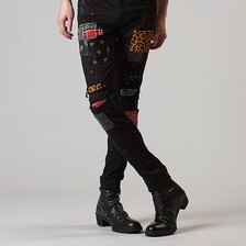 NO ID. .&times; OVERDESIGNアルティメットストレッチデニムハードリメイクスキニーPT 856777-955P画像